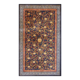 1920s Blue Red Gold Allover Antique Chinese Art Deco Carpet 9' X 14'9" Wool Rug For Sale