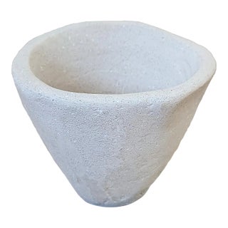 "Yoshi" Hemp Mineral Lime Sculptural Vessel For Sale