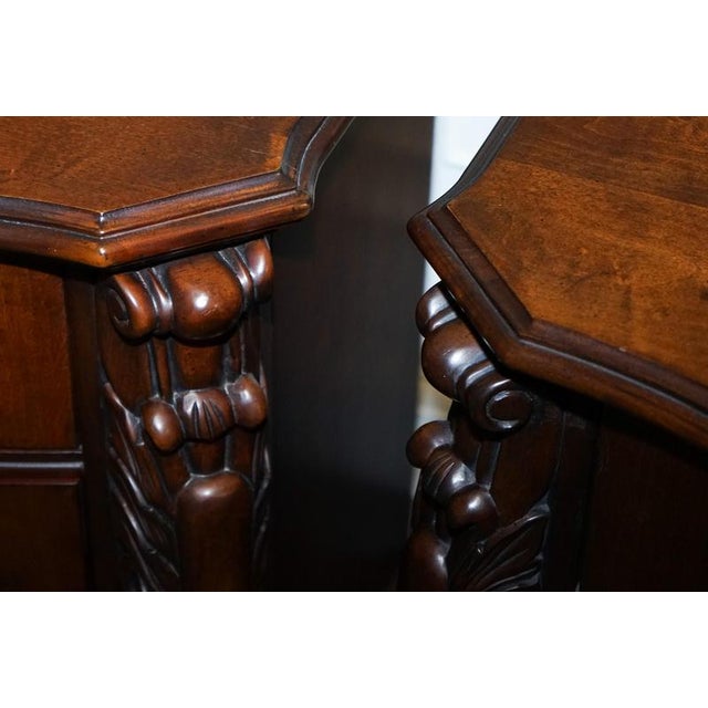 Large American Chippendale Style Nightstands, Set of 2 For Sale - Image 9 of 18