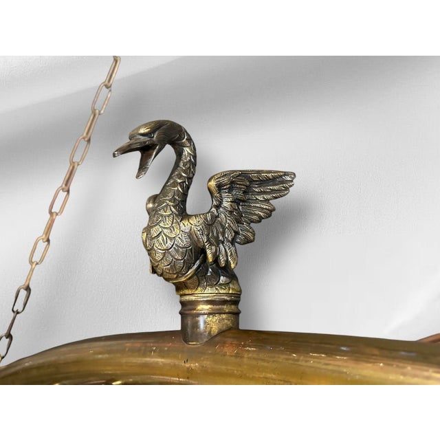 Early 20th Century Early 20th Century Rustic Bedframe Chandelier With Swan Motif For Sale - Image 5 of 14
