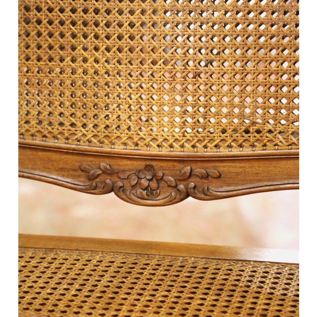 19th Century French Louis XV Carved Walnut Caned Chaise Lounge For Sale - Image 11 of 12