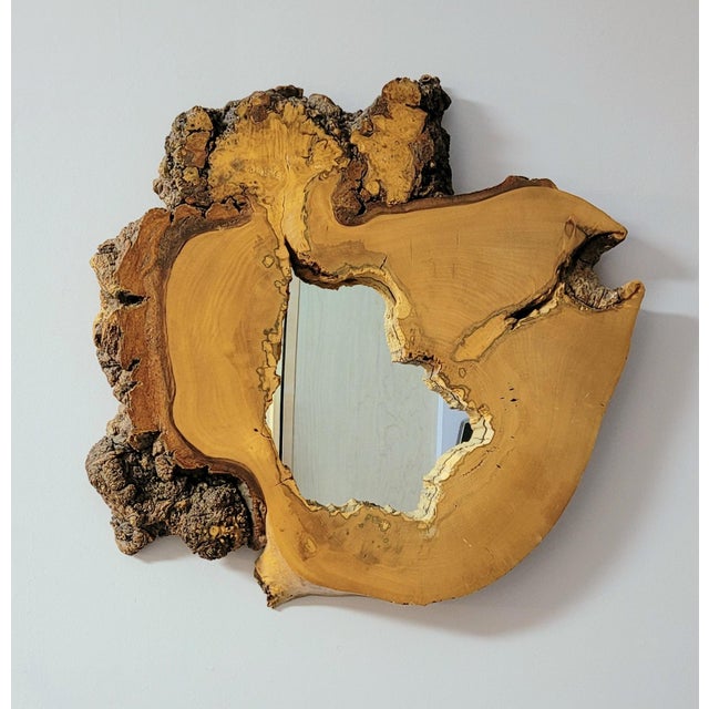 Live Edge Burlwood Mirror For Sale - Image 10 of 14