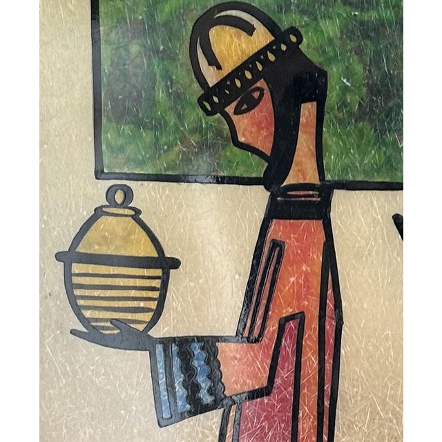 Wood Illuminated Painting on Fiberglass, 1960s For Sale - Image 7 of 8
