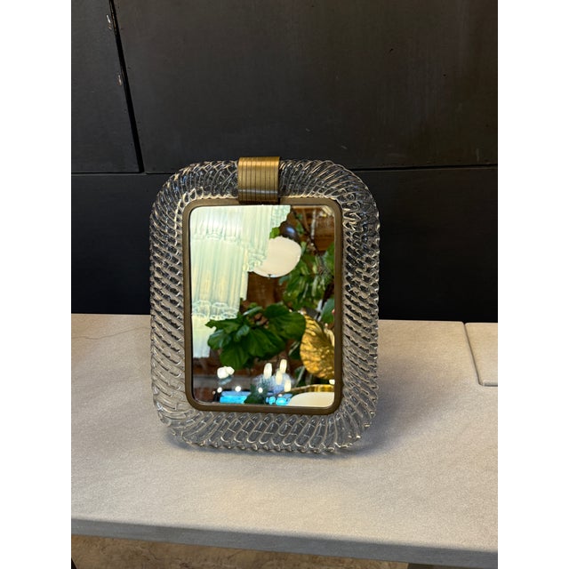 1960s Murano Glass and Brass Table Mirror For Sale In Los Angeles - Image 6 of 7