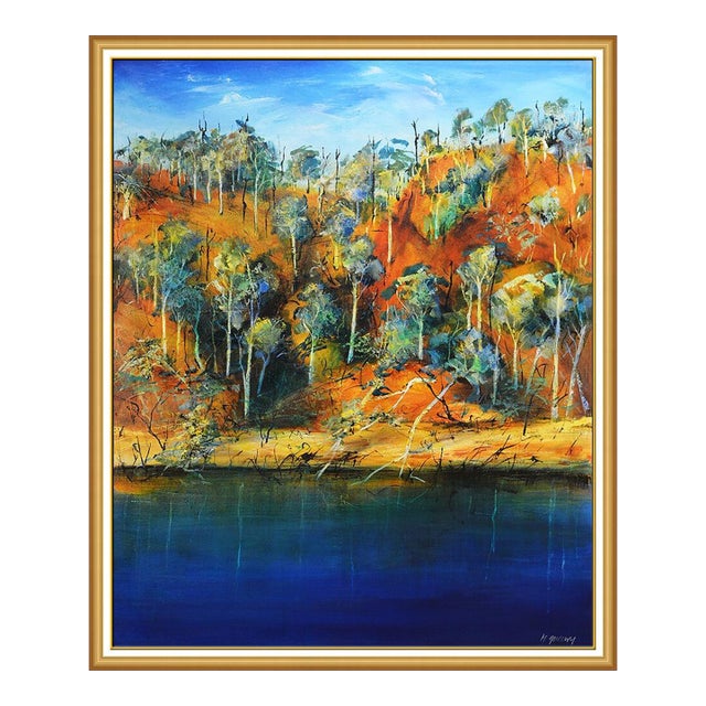 Late 20th Century Tranquil Pond, Peter McQueeney For Sale