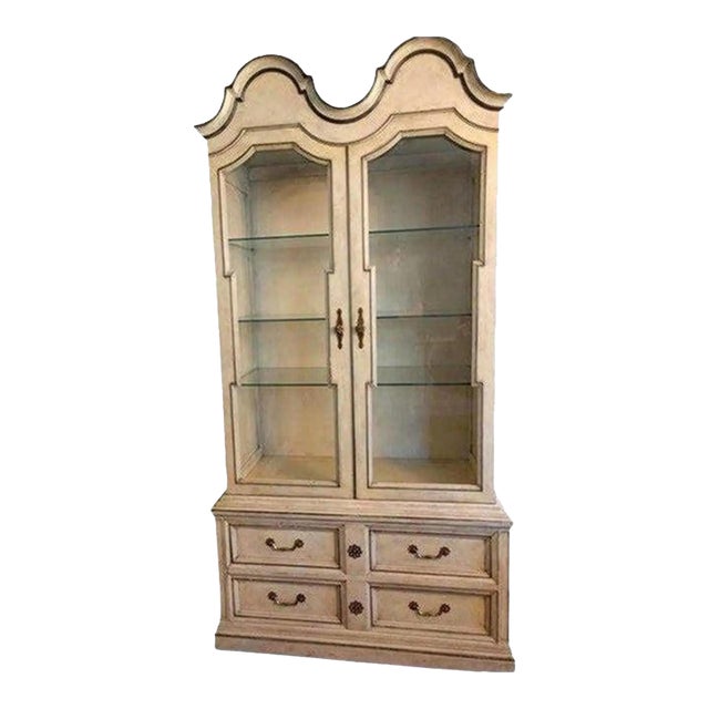 Vintage Illuminated French Style Display/ Linen Cabinet For Sale