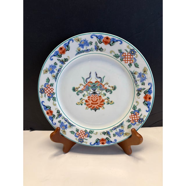 Chinese Antique 1919 Fusan Chinese Export Plates Set of 6 | Syracuse China o.p. Co. | Chinoiserie Floral Porcelain For Sale - Image 3 of 7