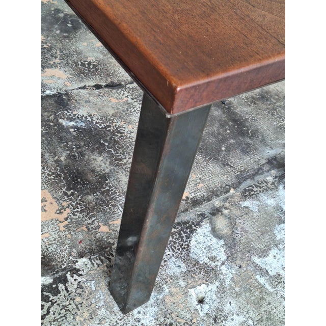 Mid-Century Modern Brutalist Teak and Patinated Steel Dining Table, 1960s For Sale - Image 11 of 15