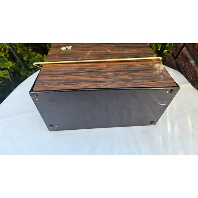 Brown Metal Shoe Shine Stand for Tools, 1960s For Sale - Image 8 of 9
