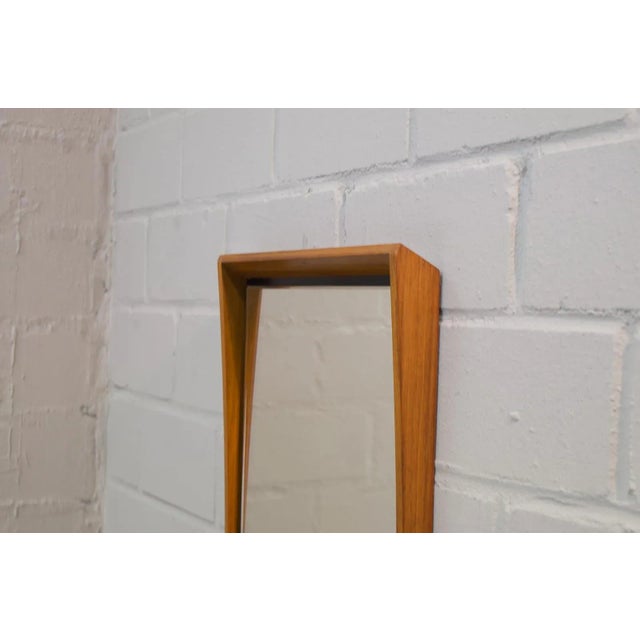 1960s Mid-Century Scandinavian Modern Wooden Wall Mirror, 1960s For Sale - Image 5 of 9