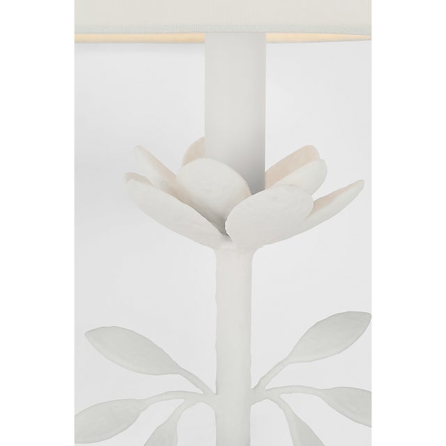 Julie Neill for Visual Comfort Signature Clementine 22" Tail Sconce in Plaster White with Linen Shade For Sale In Houston - Image 6 of 11
