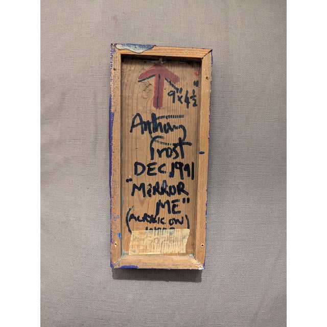 Contemporary Abstract Acrylic on Wood "Mirror Me" by Anthony Frost For Sale - Image 6 of 6