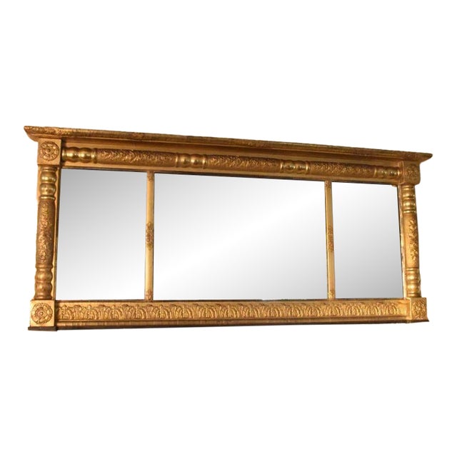 American Empire Overmantle Mirror For Sale