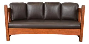 L. & J. G. Stickley Antique Mission Oak Arts & Crafts Settle Sofa, Circa 1910