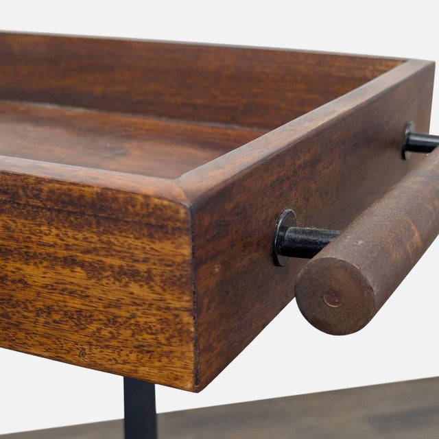 Wood 17 Stories Zamora Two Door Wine Bar Cart For Sale - Image 7 of 11