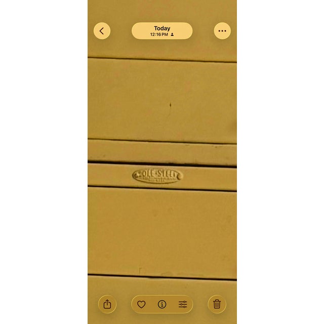 1950s Vintage Butter Yellow 20-Drawer Cabinet Stack, Cole Steel / Steelmaster For Sale - Image 5 of 6