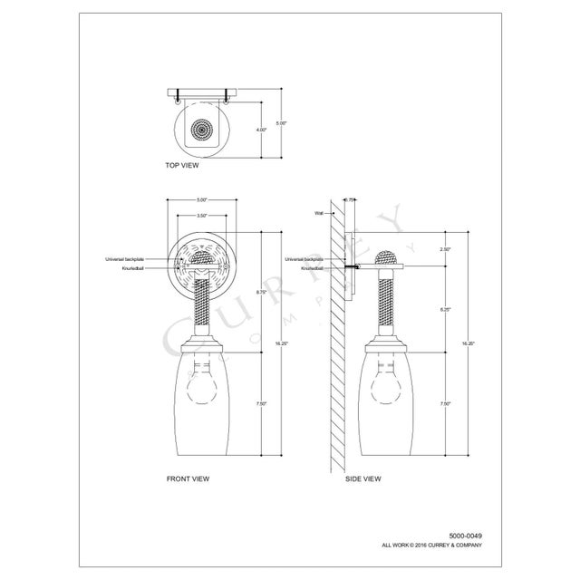 Farmhouse Currey & Company Hightider Wall Sconce For Sale - Image 3 of 4