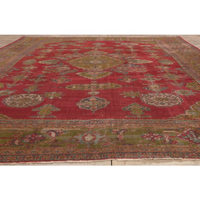 Late 19th Century Persian Sultanabad Rug, 10'07 X 13'09 For Sale - Image 9 of 10