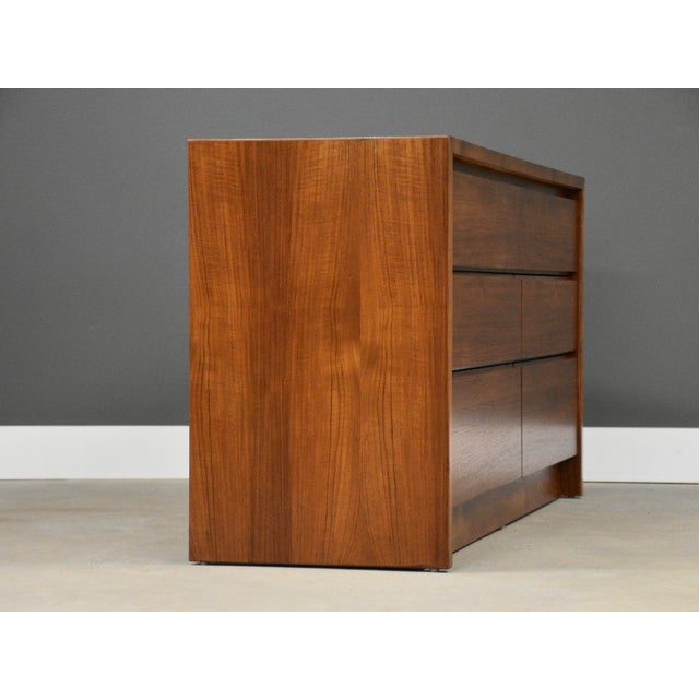 Mid-Century Modern 1960s Refinished Danish Modern Teak 60” Dresser For Sale - Image 3 of 9