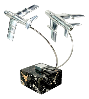 Cabinet Miniature with MiG 15 and MiG 19 Planes, Poland, 1950s