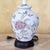 White Vintage Chinoiserie Floral Porcelain Table Lamp With Hand-Painted Botanical Design For Sale - Image 8 of 18