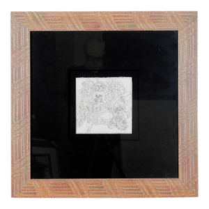 2010 Framed Original Drawing Jiang Tiefeng "Connected Souls" One of a Kind Wood Framed Original Drawing on Paper