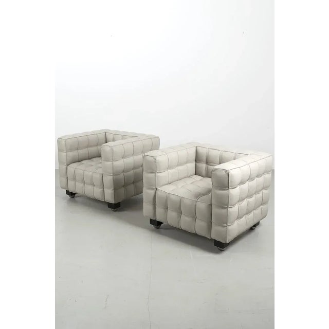 Animal Skin Set of Kubus Armchairs by Josef Hoffmann For Sale - Image 7 of 9