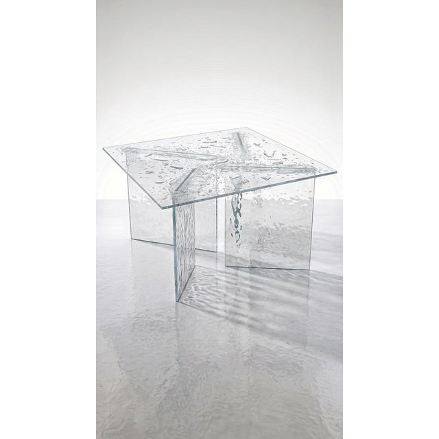 Zero Square Coffee Table in Epoxy Resin & Crystal Clear Glass by Wedo For Sale - Image 4 of 8
