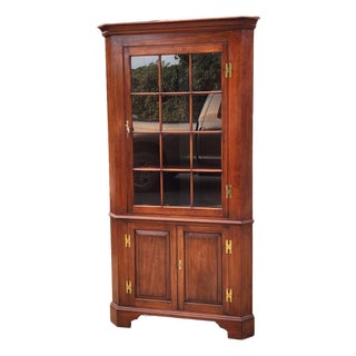 Henkel Harris Wild Cherry Corner Cabinet For Sale