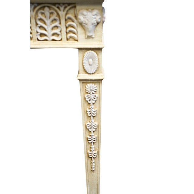 Late 20th Century John Widdicomb Co. Banded Cherry Italian Neoclassical 73″ Carved Console / Accent Sofa Table For Sale - Image 5 of 10