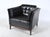 Danish Black Leather Lounge Armchair from Mogens Hansen, Denmark, 1960s For Sale - Image 4 of 18