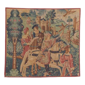 Vintage French Medieval Tapestry - 04'09 X 05'01