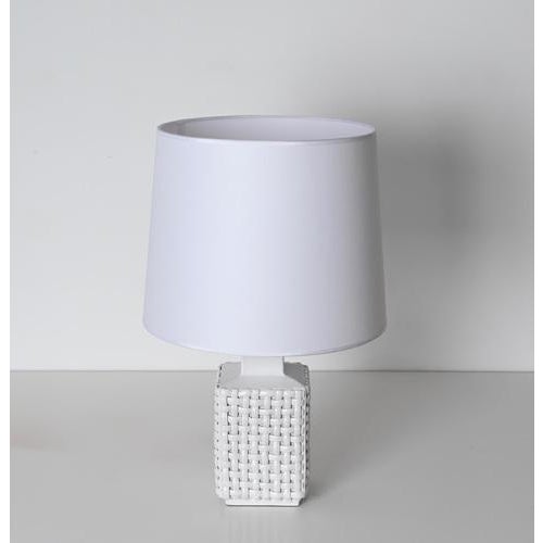 1970s Mid-Century Italian Glazed White Ceramic Table Lamp by Tommaso Barbi, 1970s For Sale - Image 5 of 16