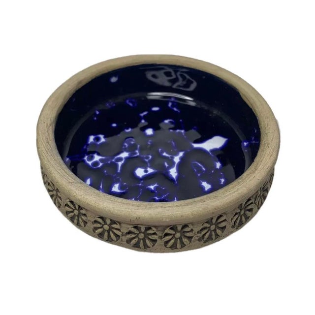 Mid 20th Century Granna Keramik Mid-Century Pottery Blue Ceramic Bowl For Sale - Image 5 of 5