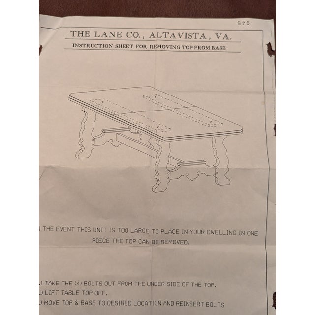 1990s Walnut Extendable Trestle Dining Table From the Hearst Castle Collection by Lane For Sale - Image 10 of 10