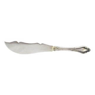 Cheese Knife with Silver Relief Handle and Monogram Card For Sale