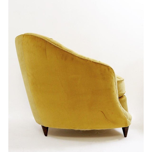 Textile Set of Mid-Century Velvet Armchairs in the style of Gio Ponti by Gio Ponti, 1950s For Sale - Image 7 of 11