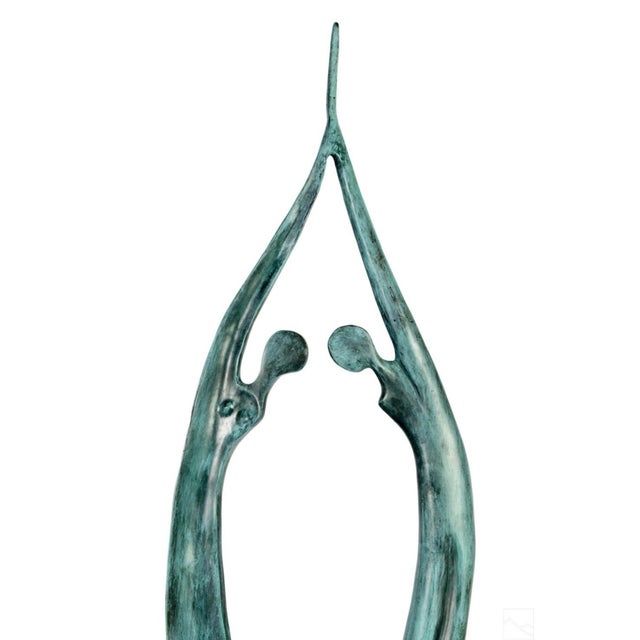 Vintage Jose Almanzor (Mexican) Sculpture in Verdigris Bronze of Embracing Lovers, Edition 30/30 For Sale In Washington DC - Image 6 of 8