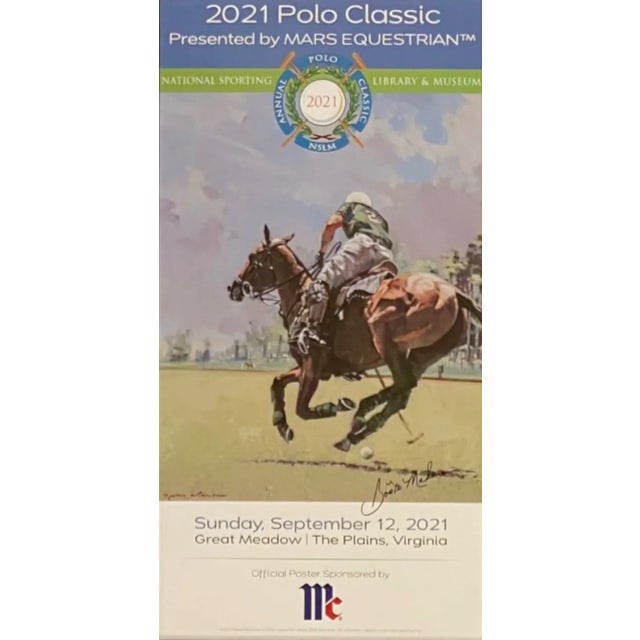 Signed 2021 NSLM Polo Classic Virginia Booth Malone Equestrian Framed Poster For Sale - Image 11 of 12