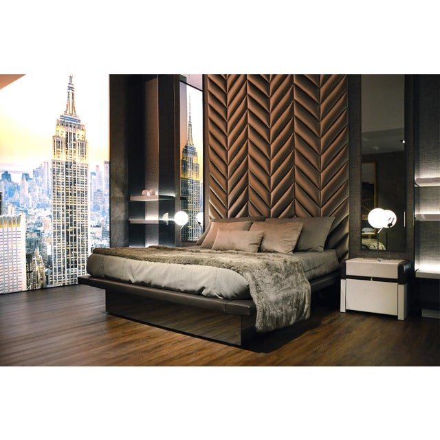 Patterned Leather Nightstand by Jacobo Ventura for C.A. Spanish Handicraft For Sale - Image 10 of 13