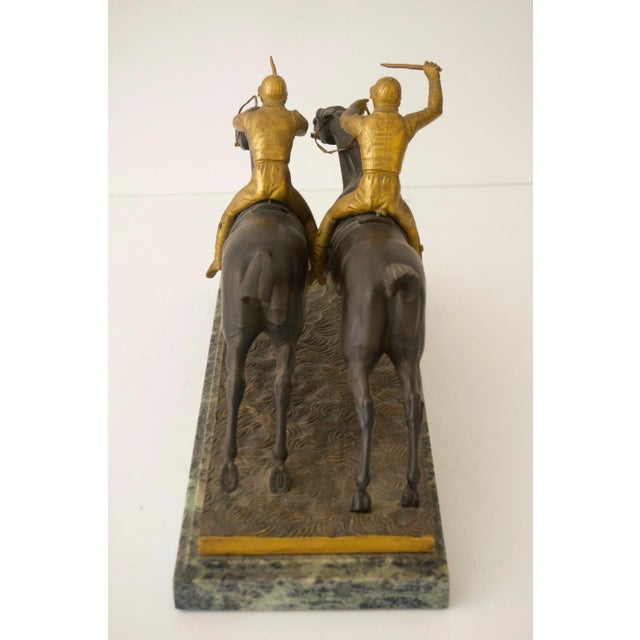 Antique Horse Race Bronze Sculpture For Sale - Image 4 of 10