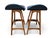 Pair of Erik Buch barstools in navy blue.
