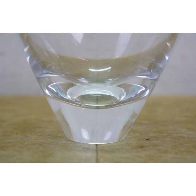 Glass Mid Century 1960s Steuben Crystal Asymmetric Lunar Pinch Top Vase 5" For Sale - Image 7 of 14