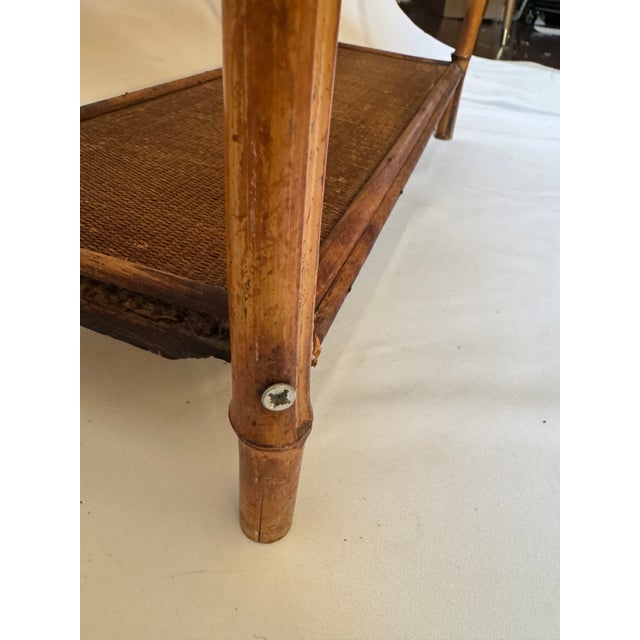Antique Bamboo Bookcase, Five Woven Shelves For Sale - Image 9 of 10
