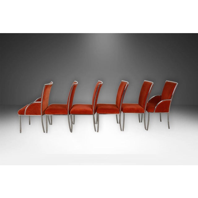 Mid 20th Century Mid Century Chrome Dining Chairs Six Milo Baughman Style For Sale - Image 5 of 11