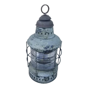 Vintage Perko Galvanized Steel USS Missouri Lantern Anchor Light with Clear Lens