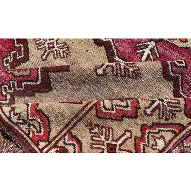 Antique Kurdish Gallery Runner With Tribal Design in Repeating Medallions 5'1 X 10'10 For Sale - Image 10 of 11