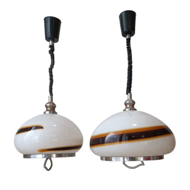 1950s UFO Pendant Lamps from Venini, 1950s, Set of 2 For Sale - Image 5 of 7