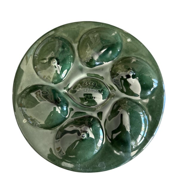 Vintage French Saint-Clément Majolica Oyster Plates – Set of 4 For Sale In Los Angeles - Image 6 of 7
