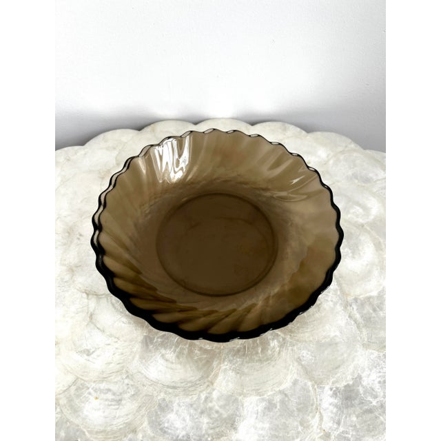 Late 20th Century Arcoroc Smokey Glass Swirl Bowls- Set of 2 For Sale - Image 4 of 9
